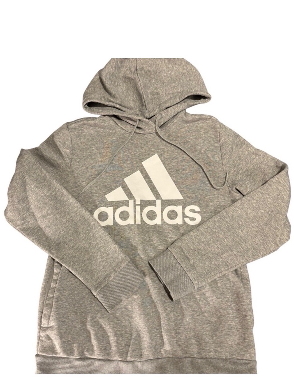 adidas Gray Pullover Hoodie with White Logo